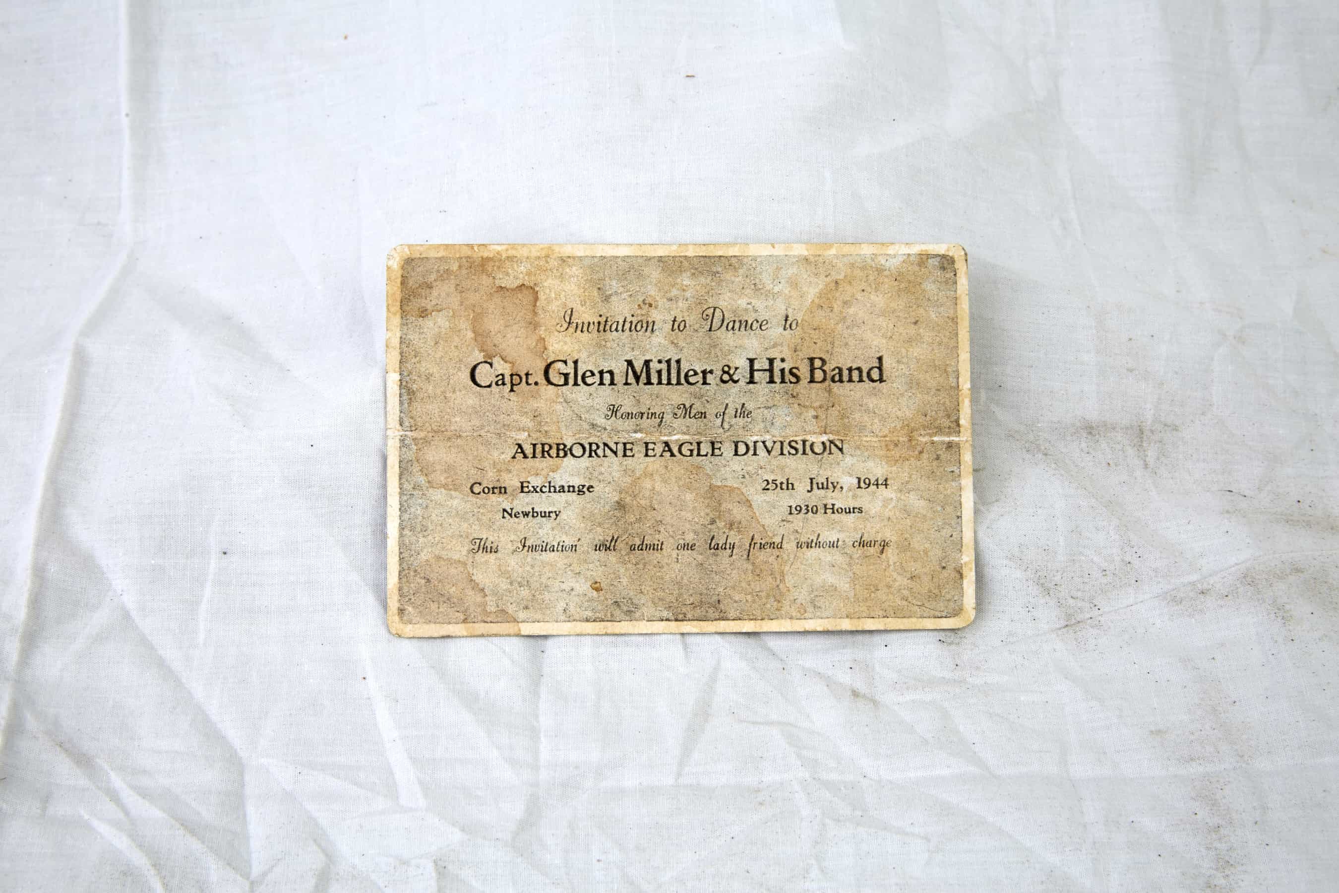 Band of Brother's film prop: Glen Miller dance invitation