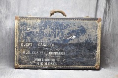 RAF suit case, containing RAF officer's cap and battledress