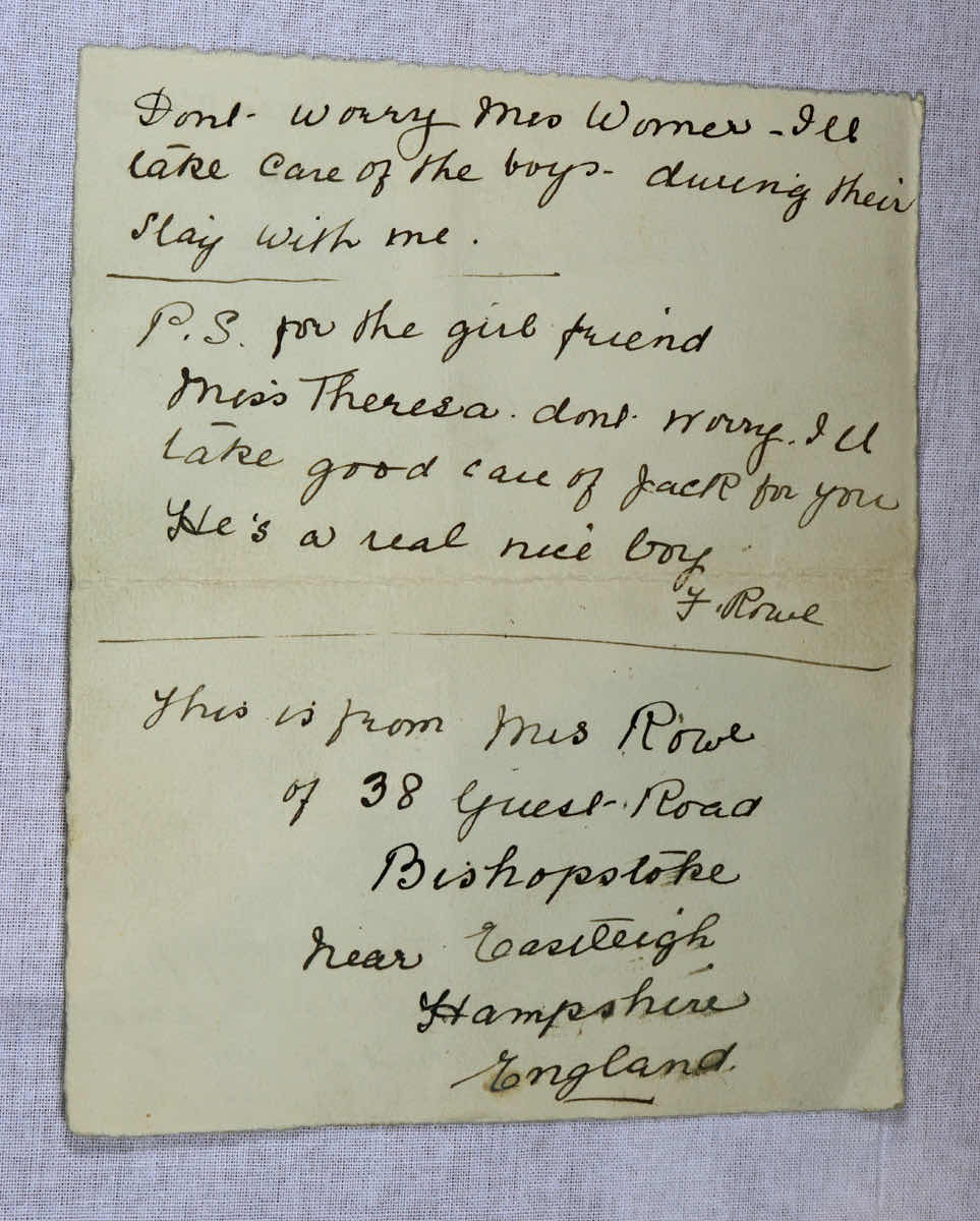 Air Mail letter from Mrs Rowe to Mrs Roxy Womer, dated 17 March 1943
